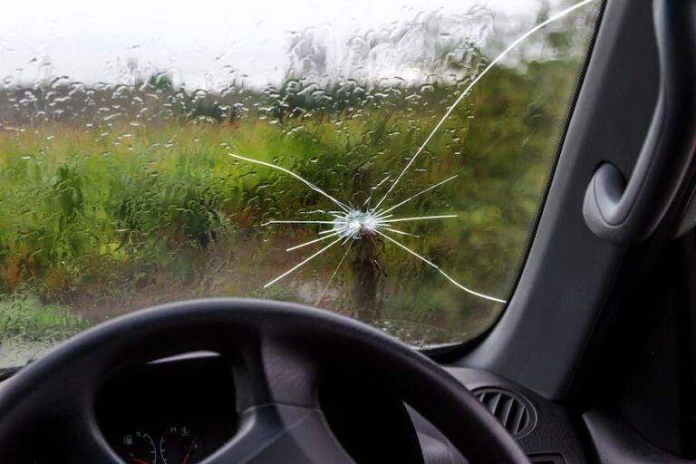 Large chip in windscreen