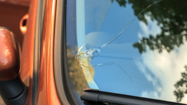 Large crack in windscreen