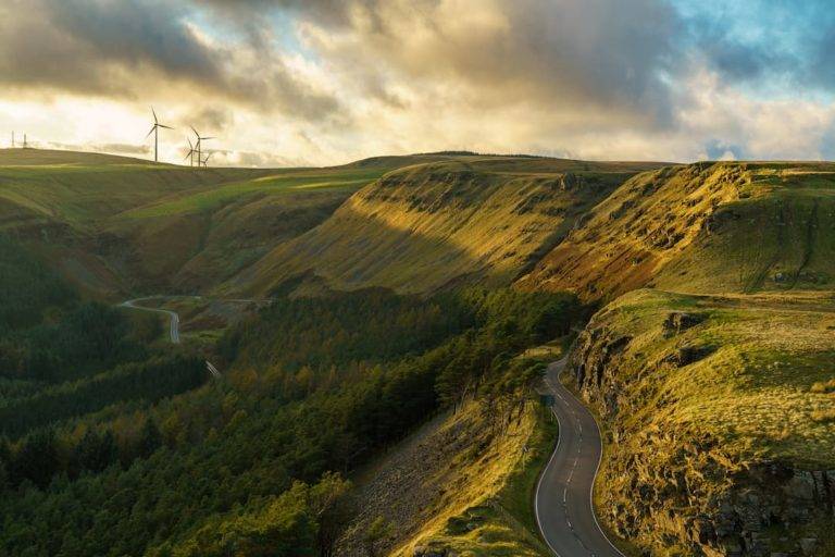 Scenic Road In The Welsh Valleys South Wales